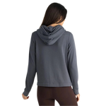 Free Fly Apparel 02. WOMENS APPAREL - WOMENS HOODIES|SWEATERS - WOMENS PO HOODY Women's Bamboo Lightweight Fleece Cropped Hoody STORM CLOUD