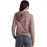 Free Fly Apparel 02. WOMENS APPAREL - WOMENS HOODIES|SWEATERS - WOMENS PO HOODY Women's Bamboo Lightweight Fleece Cropped Hoody CANYON