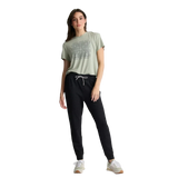 Free Fly Apparel 02. WOMENS APPAREL - WOMENS PANTS - WOMENS PANTS ACTIVE Women's Bamboo Lightweight Fleece Jogger HEATHER BLACK