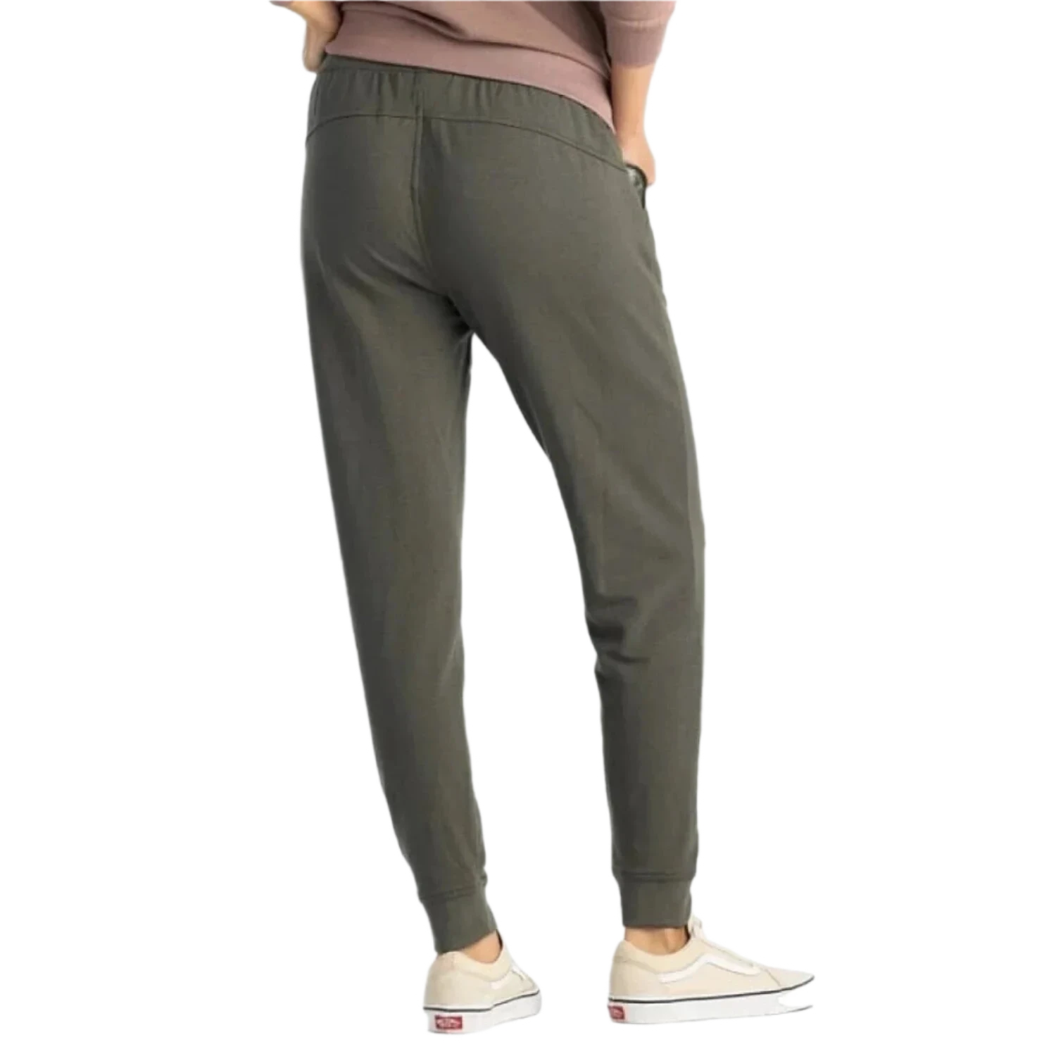 Free Fly Apparel 02. WOMENS APPAREL - WOMENS PANTS - WOMENS PANTS ACTIVE Women's Bamboo Lightweight Fleece Jogger FATIGUE