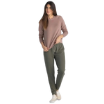 Free Fly Apparel 02. WOMENS APPAREL - WOMENS PANTS - WOMENS PANTS ACTIVE Women's Bamboo Lightweight Fleece Jogger FATIGUE