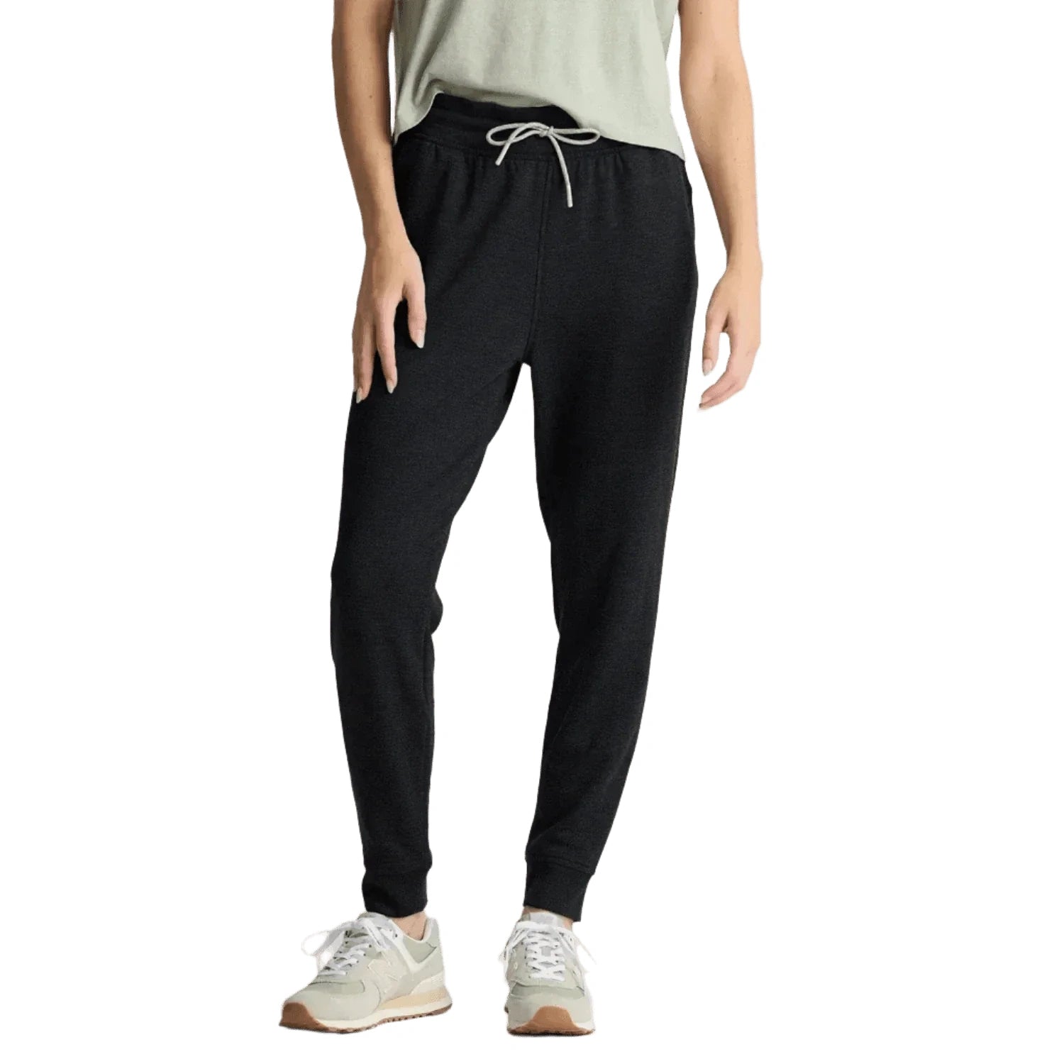 Free Fly Apparel 02. WOMENS APPAREL - WOMENS PANTS - WOMENS PANTS ACTIVE Women's Bamboo Lightweight Fleece Jogger HEATHER BLACK