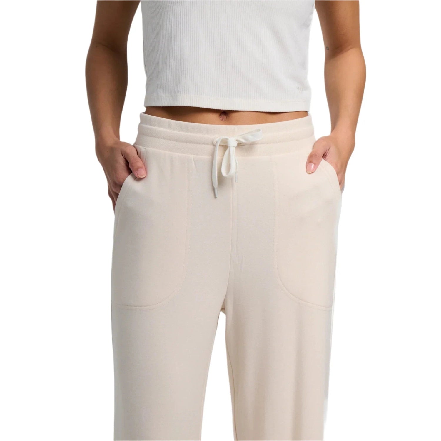 Free Fly Apparel 02. WOMENS APPAREL - WOMENS PANTS - WOMENS PANTS CASUAL Women's Bamboo Lightweight Fleece Wide Leg Pant STONE