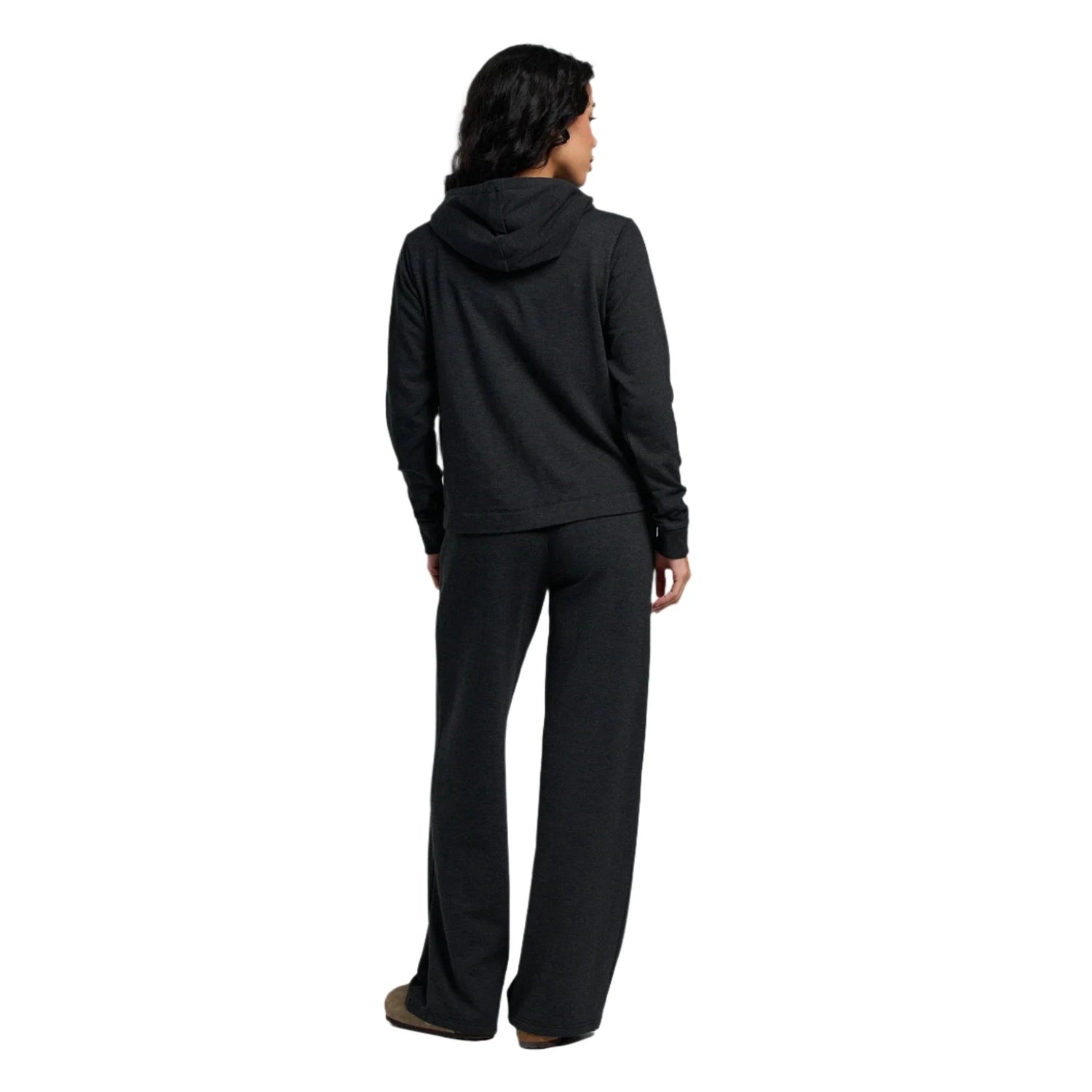 Free Fly Apparel 02. WOMENS APPAREL - WOMENS PANTS - WOMENS PANTS CASUAL Women's Bamboo Lightweight Fleece Wide Leg Pant HEATHER BLACK