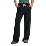 Free Fly Apparel 02. WOMENS APPAREL - WOMENS PANTS - WOMENS PANTS CASUAL Women's Bamboo Lightweight Fleece Wide Leg Pant HEATHER BLACK