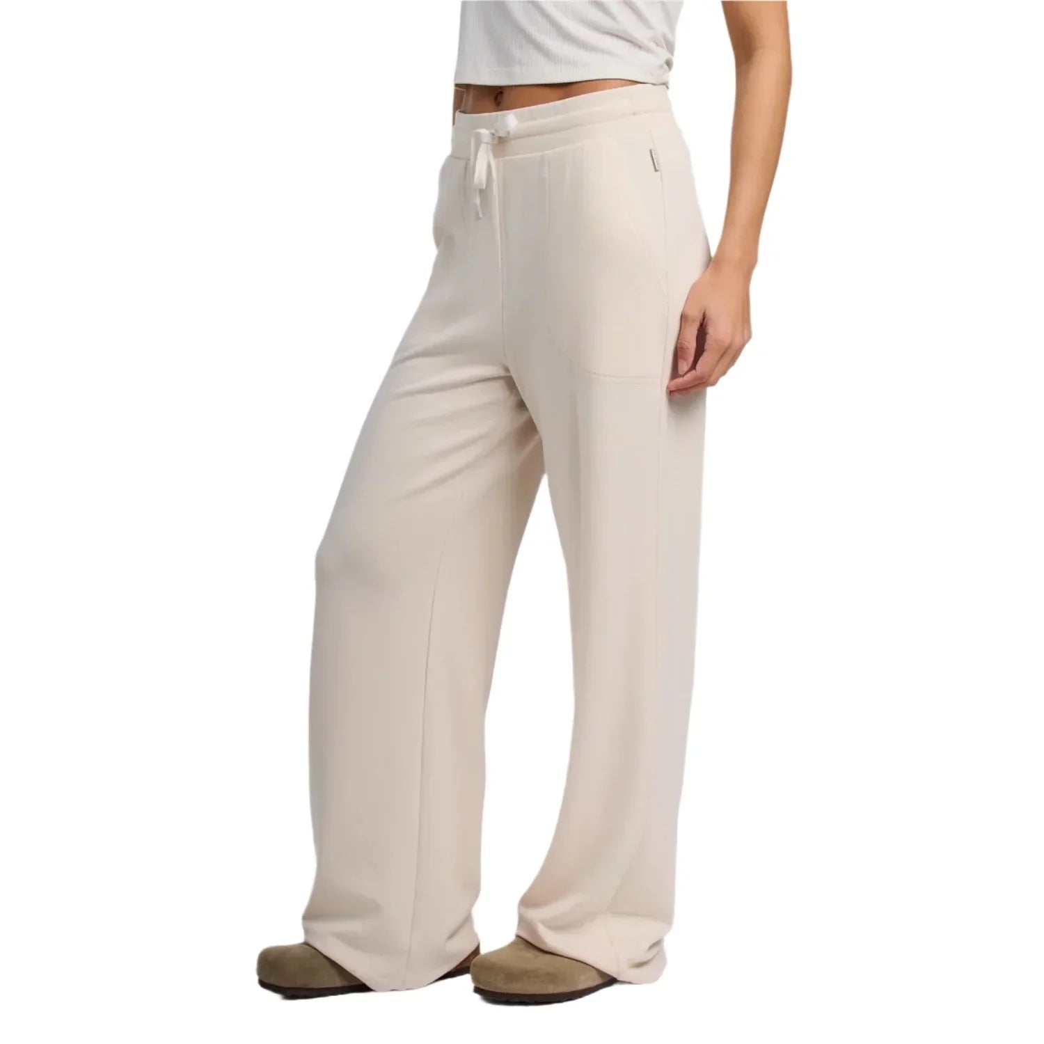 Free Fly Apparel 02. WOMENS APPAREL - WOMENS PANTS - WOMENS PANTS CASUAL Women's Bamboo Lightweight Fleece Wide Leg Pant STONE