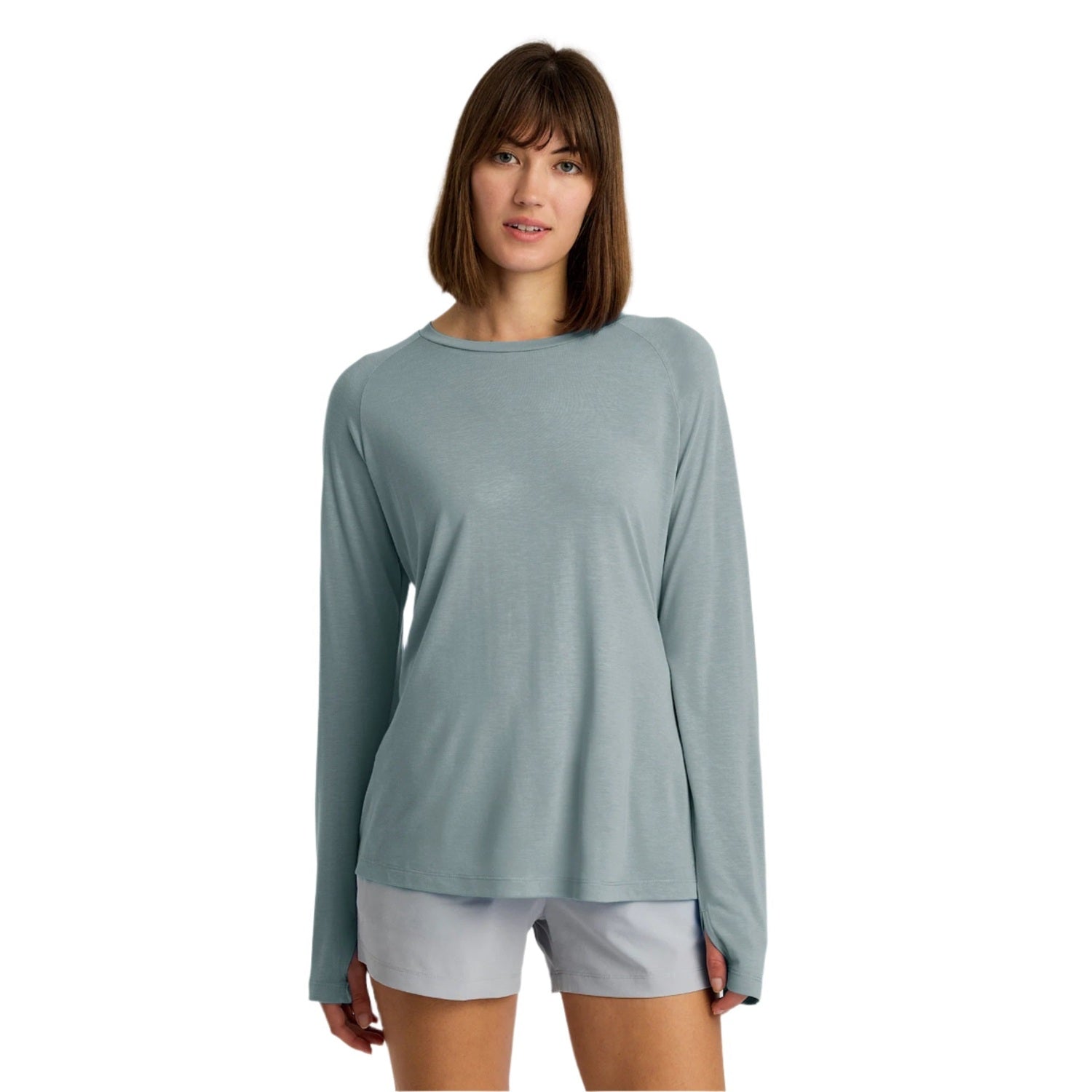 Free Fly Apparel 02. WOMENS APPAREL - WOMENS LS SHIRTS - WOMENS LS CASUAL Women's Bamboo Lightweight Long Sleeve II SLATE