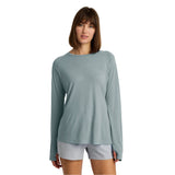 Free Fly Apparel 02. WOMENS APPAREL - WOMENS LS SHIRTS - WOMENS LS CASUAL Women's Bamboo Lightweight Long Sleeve II SLATE