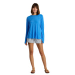 Free Fly Apparel 02. WOMENS APPAREL - WOMENS LS SHIRTS - WOMENS LS CASUAL Women's Bamboo Lightweight Long Sleeve II SURF BLUE