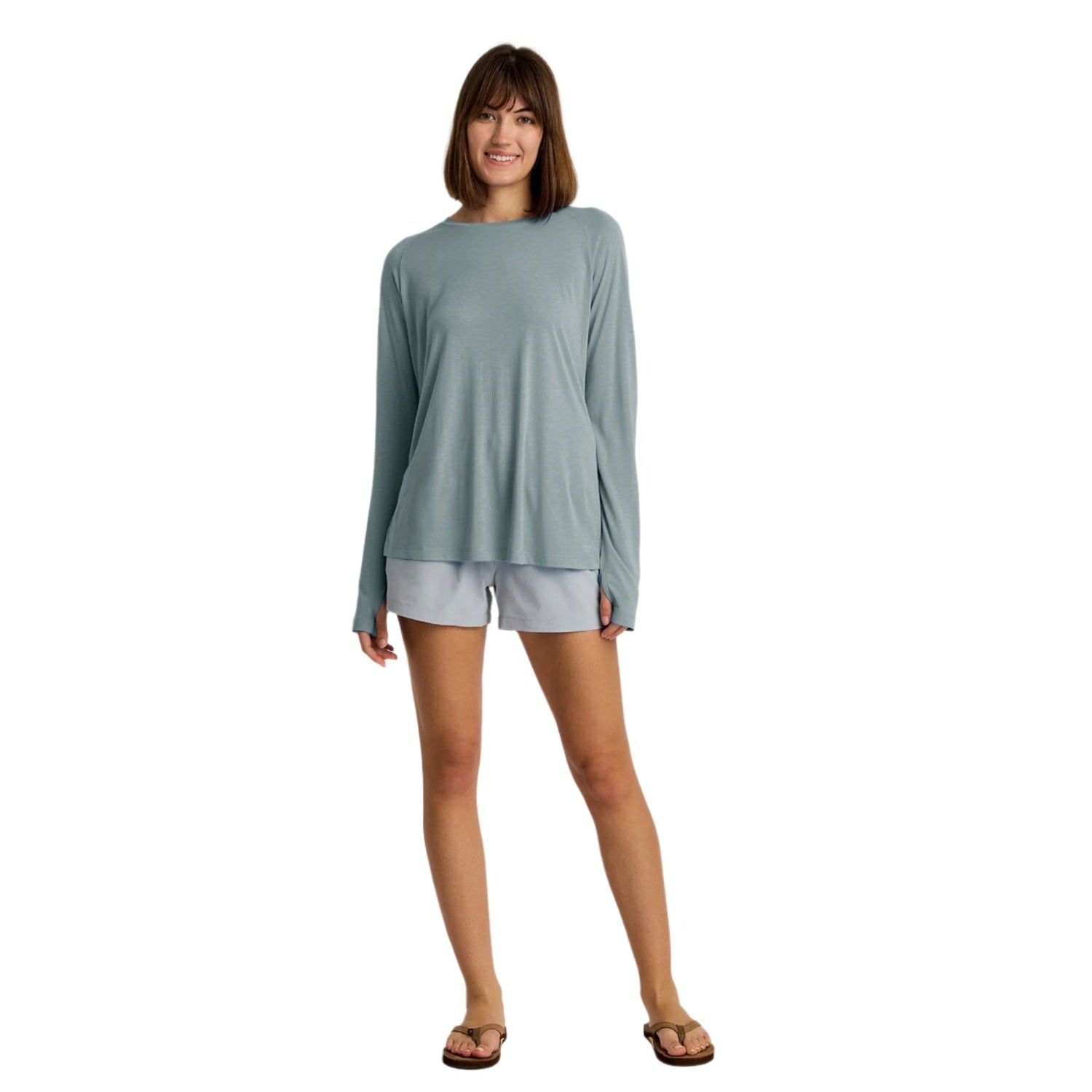 Free Fly Apparel 02. WOMENS APPAREL - WOMENS LS SHIRTS - WOMENS LS CASUAL Women's Bamboo Lightweight Long Sleeve II SLATE