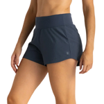 Free Fly Apparel 02. WOMENS APPAREL - WOMENS SHORTS - WOMENS SHORTS ACTIVE Women's Bamboo-Lined Active Breeze Short - 3" BLUE DUSK II