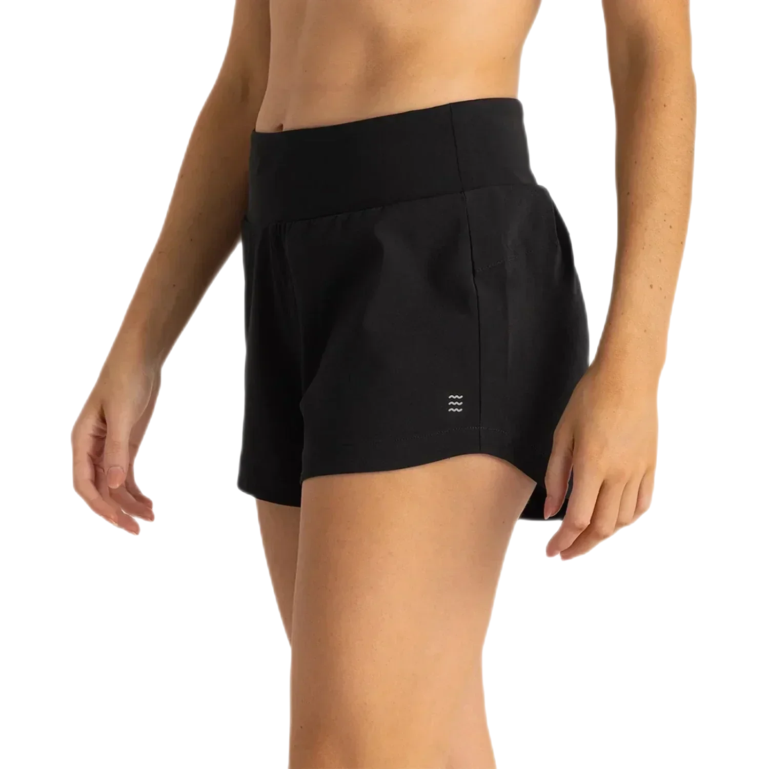 Free Fly Apparel 02. WOMENS APPAREL - WOMENS SHORTS - WOMENS SHORTS ACTIVE Women's Bamboo-Lined Active Breeze Short - 3" BLACK