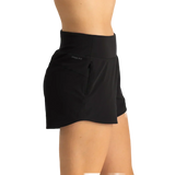 Free Fly Apparel 02. WOMENS APPAREL - WOMENS SHORTS - WOMENS SHORTS ACTIVE Women's Bamboo-Lined Active Breeze Short - 3" BLACK