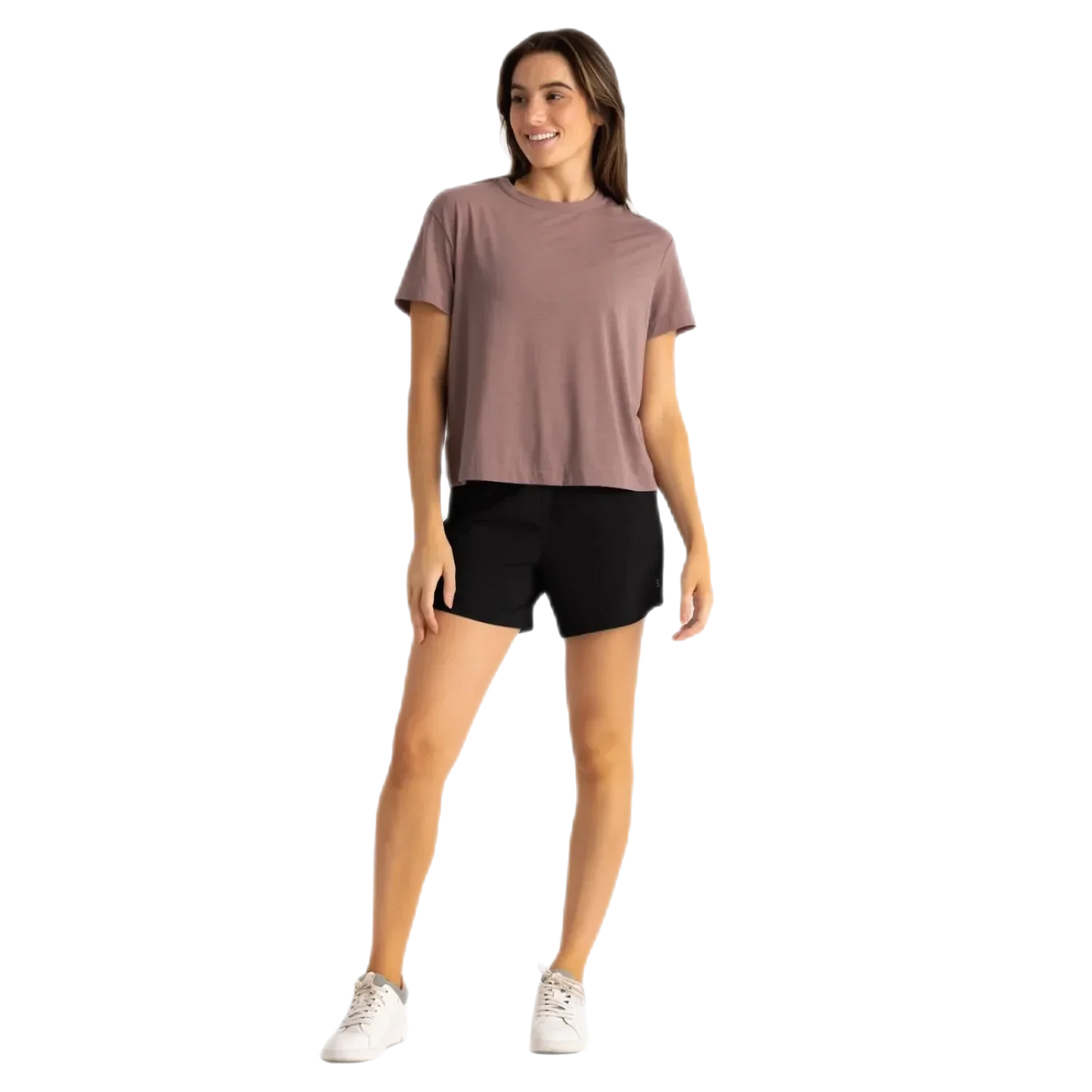 Free Fly Apparel 02. WOMENS APPAREL - WOMENS SHORTS - WOMENS SHORTS ACTIVE Women's Bamboo-Lined Active Breeze Short - 5" BLACK