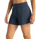 Free Fly Apparel 02. WOMENS APPAREL - WOMENS SHORTS - WOMENS SHORTS ACTIVE Women's Bamboo-Lined Active Breeze Short - 5" BLUE DUSK II