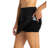 Free Fly Apparel 02. WOMENS APPAREL - WOMENS DRESS|SKIRT - WOMENS SKIRT ACTIVE Women's Bamboo-Lined Active Breeze Skort - Long BLACK