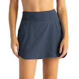 Free Fly Apparel 02. WOMENS APPAREL - WOMENS DRESS|SKIRT - WOMENS SKIRT ACTIVE Women's Bamboo-Lined Active Breeze Skort - Long BLUE DUSK II