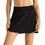 Free Fly Apparel 02. WOMENS APPAREL - WOMENS DRESS|SKIRT - WOMENS SKIRT ACTIVE Women's Bamboo-Lined Active Breeze Skort - Long BLACK