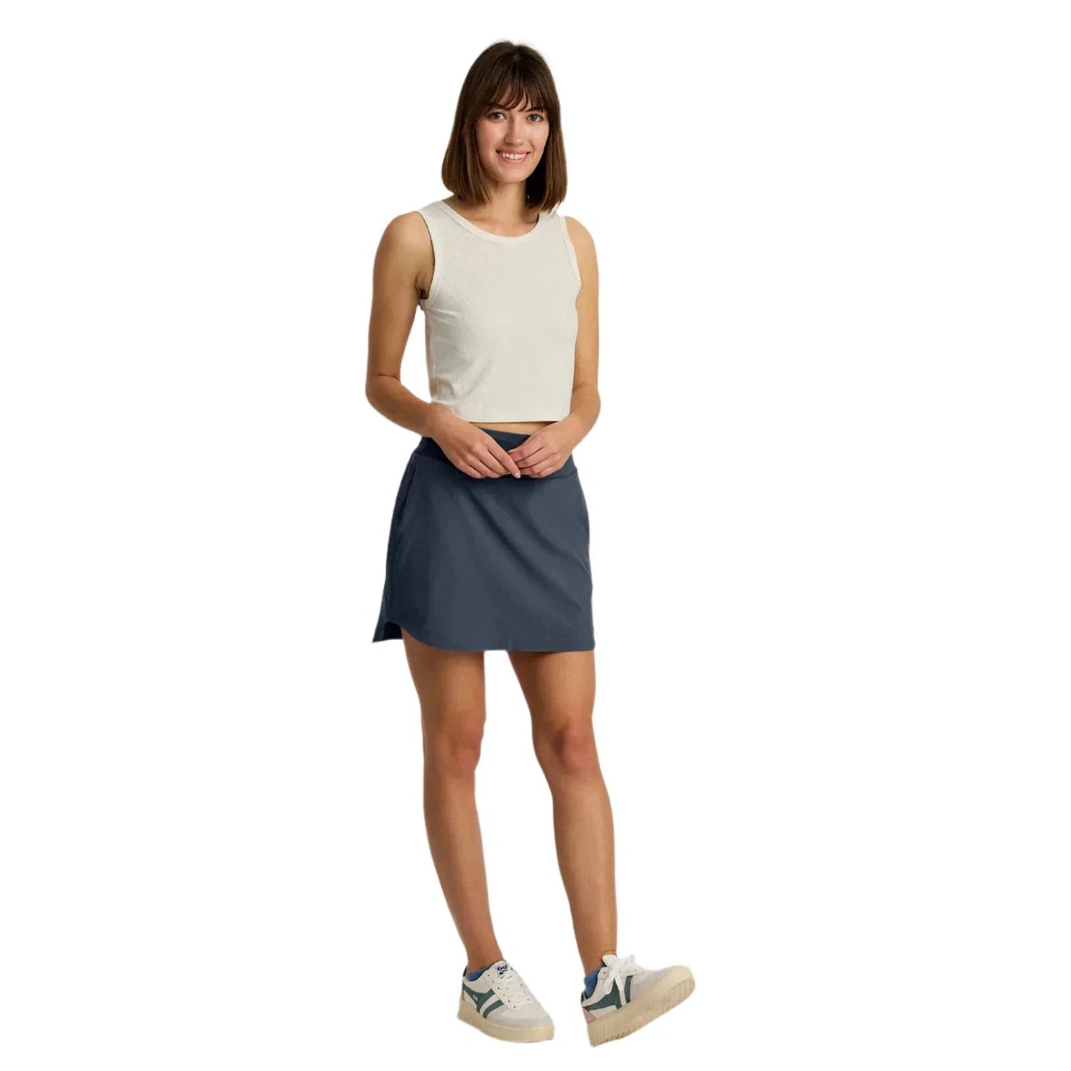 Free Fly Apparel 02. WOMENS APPAREL - WOMENS DRESS|SKIRT - WOMENS SKIRT ACTIVE Women's Bamboo-Lined Active Breeze Skort - Long STORM CLOUD