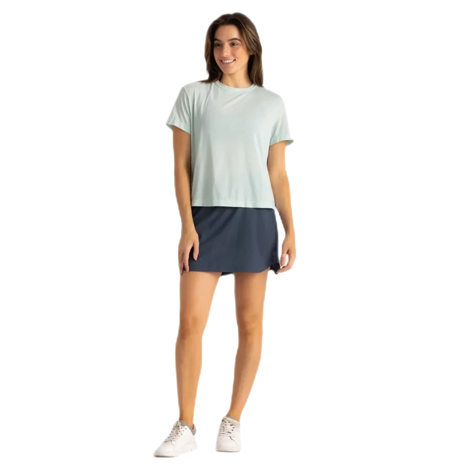 Free Fly Apparel 02. WOMENS APPAREL - WOMENS DRESS|SKIRT - WOMENS SKIRT ACTIVE Women's Bamboo-Lined Active Breeze Skort - Long BLUE DUSK II