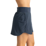 Free Fly Apparel 02. WOMENS APPAREL - WOMENS DRESS|SKIRT - WOMENS SKIRT ACTIVE Women's Bamboo-Lined Active Breeze Skort - Long BLUE DUSK II