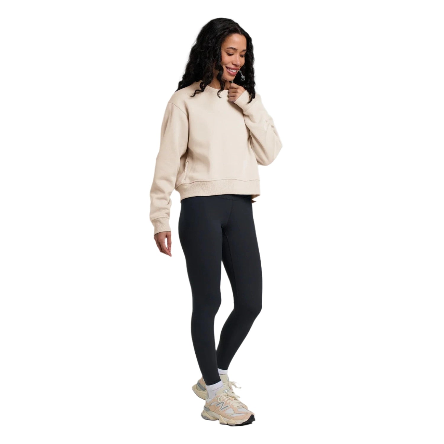 Free Fly Apparel 02. WOMENS APPAREL - WOMENS HOODIES|SWEATERS - WOMENS PO SWEATERS Women's Bamboo Northcoast Fleece Crew STONE