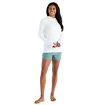 Free Fly Apparel 02. WOMENS APPAREL - WOMENS LS SHIRTS - WOMENS LS HOODY Women's Bamboo Shade Hoody II BRIGHT WHITE