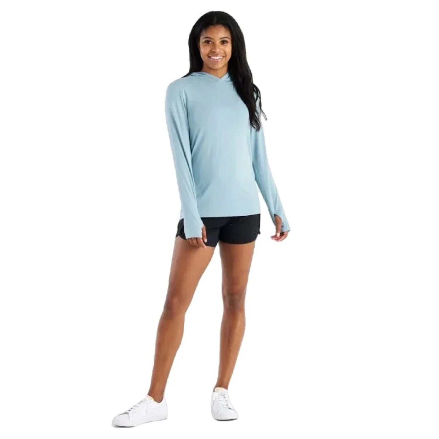 Free Fly Apparel 02. WOMENS APPAREL - WOMENS LS SHIRTS - WOMENS LS HOODY Women's Bamboo Shade Hoody II OCEAN MIST