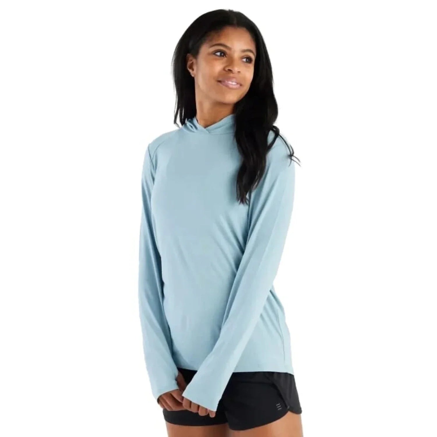 Free Fly Apparel 02. WOMENS APPAREL - WOMENS LS SHIRTS - WOMENS LS HOODY Women's Bamboo Shade Hoody II OCEAN MIST