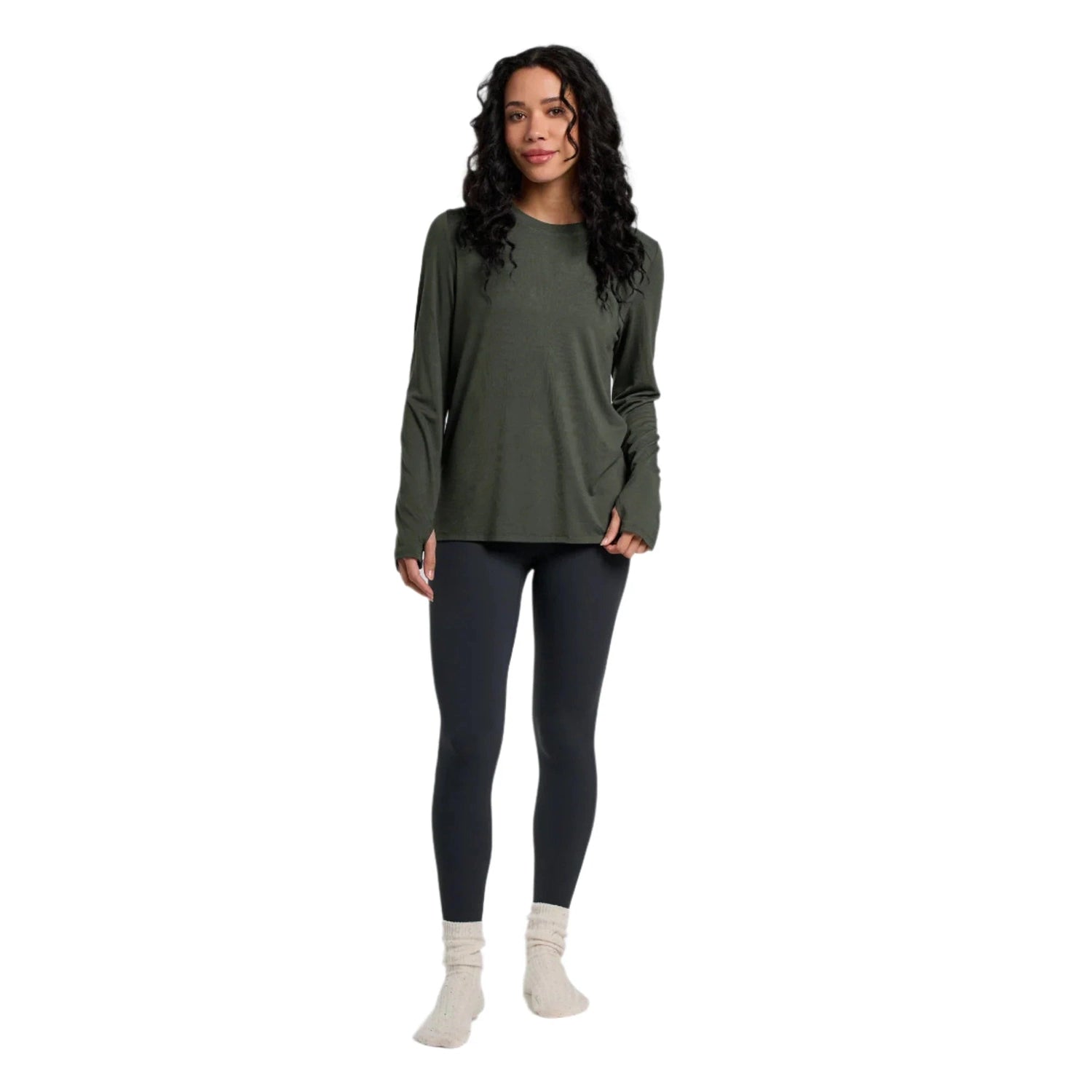Free Fly Apparel 02. WOMENS APPAREL - WOMENS LS SHIRTS - WOMENS LS CASUAL Women's Bamboo Shade Long Sleeve II DARK FOREST