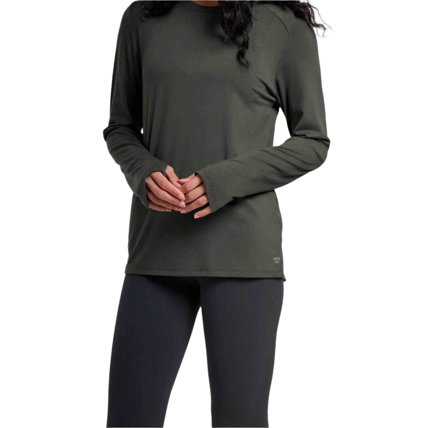 Free Fly Apparel 02. WOMENS APPAREL - WOMENS LS SHIRTS - WOMENS LS CASUAL Women's Bamboo Shade Long Sleeve II DARK FOREST