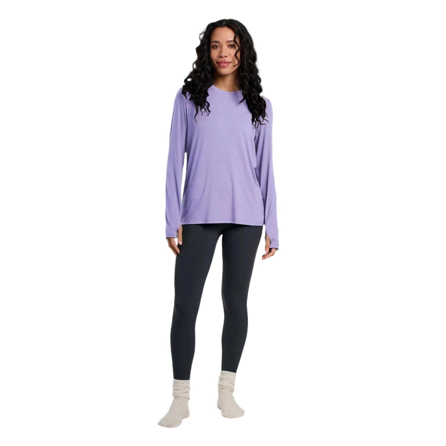 Free Fly Apparel 02. WOMENS APPAREL - WOMENS LS SHIRTS - WOMENS LS CASUAL Women's Bamboo Shade Long Sleeve II BRIGHT LAVENDER