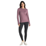 Free Fly Apparel 02. WOMENS APPAREL - WOMENS LS SHIRTS - WOMENS LS CASUAL Women's Bamboo Shade Long Sleeve II SEA MOSS PURPLE