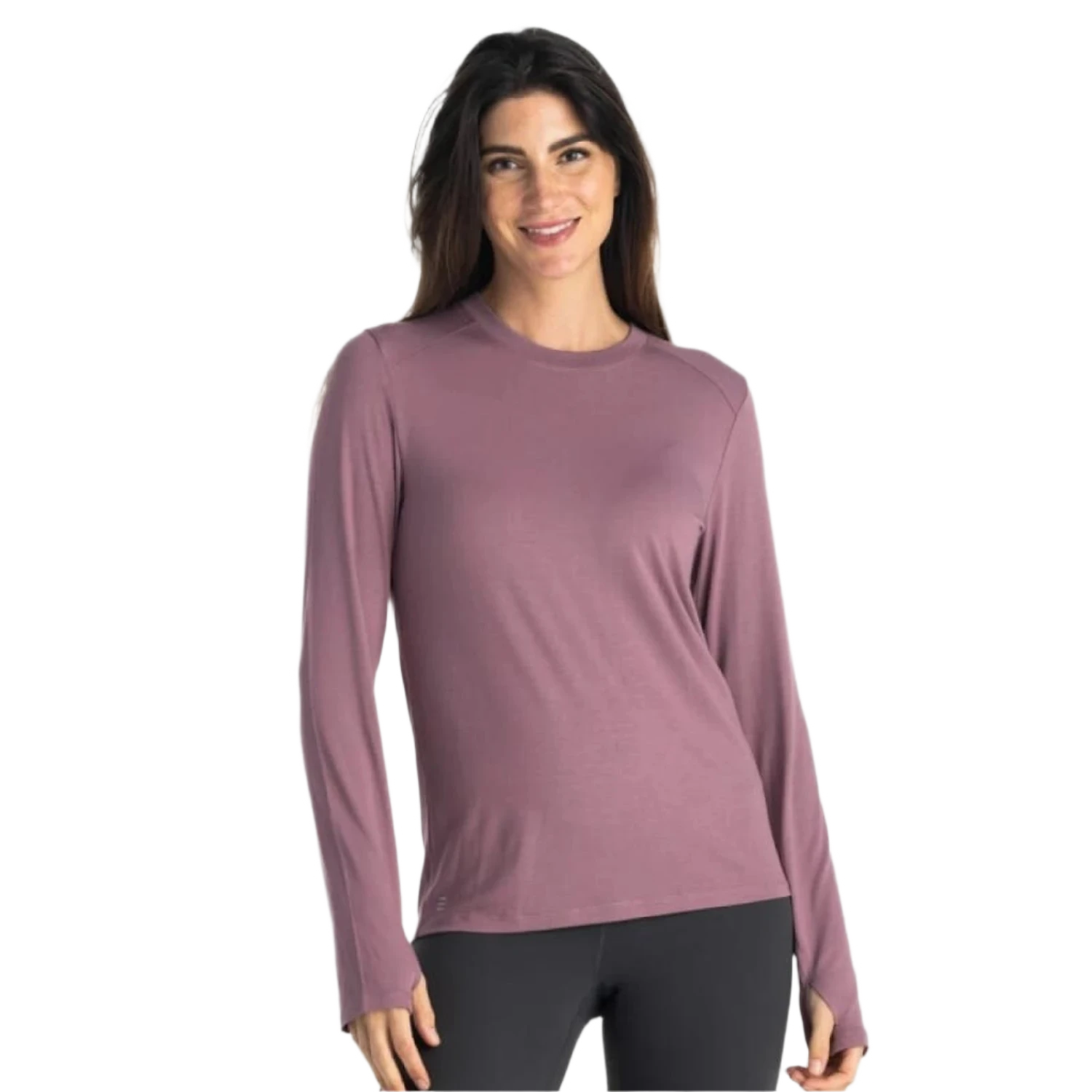 Free Fly Apparel 02. WOMENS APPAREL - WOMENS LS SHIRTS - WOMENS LS CASUAL Women's Bamboo Shade Long Sleeve II SEA MOSS PURPLE