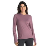 Free Fly Apparel 02. WOMENS APPAREL - WOMENS LS SHIRTS - WOMENS LS CASUAL Women's Bamboo Shade Long Sleeve II SEA MOSS PURPLE