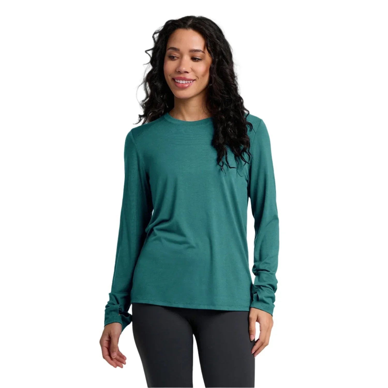 Free Fly Apparel 02. WOMENS APPAREL - WOMENS LS SHIRTS - WOMENS LS CASUAL Women's Bamboo Shade Long Sleeve II SEA PINE