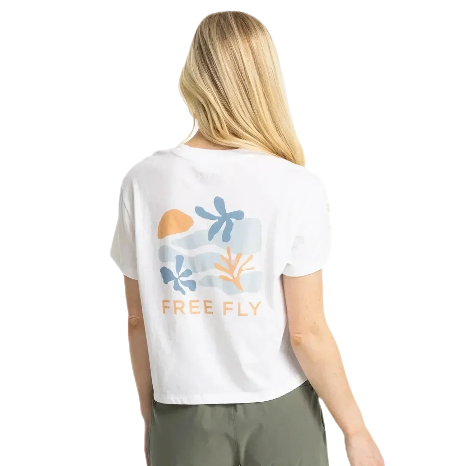 Free Fly Apparel 02. WOMENS APPAREL - WOMENS SS SHIRTS - WOMENS SS CASUAL Women's Coral Tee WHITE