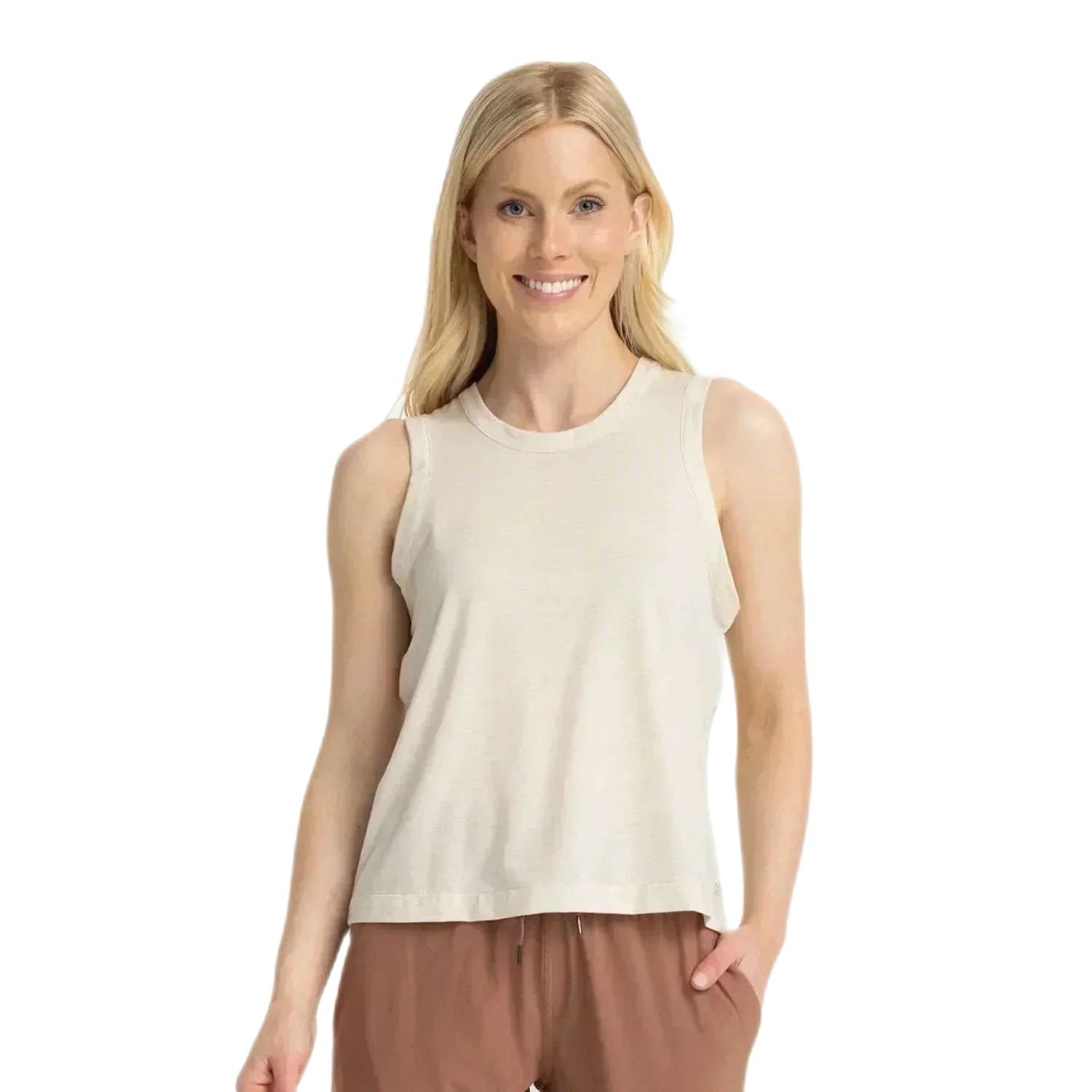 Free Fly Apparel 02. WOMENS APPAREL - WOMENS SS SHIRTS - WOMENS TANK CASUAL Women's Elevate Lightweight Tank HEATHER BIRCH