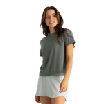 Free Fly Apparel 02. WOMENS APPAREL - WOMENS SS SHIRTS - WOMENS SS CASUAL Women's Elevate Lightweight Tee AGAVE GREEN