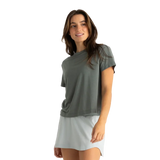 Free Fly Apparel 02. WOMENS APPAREL - WOMENS SS SHIRTS - WOMENS SS CASUAL Women's Elevate Lightweight Tee AGAVE GREEN