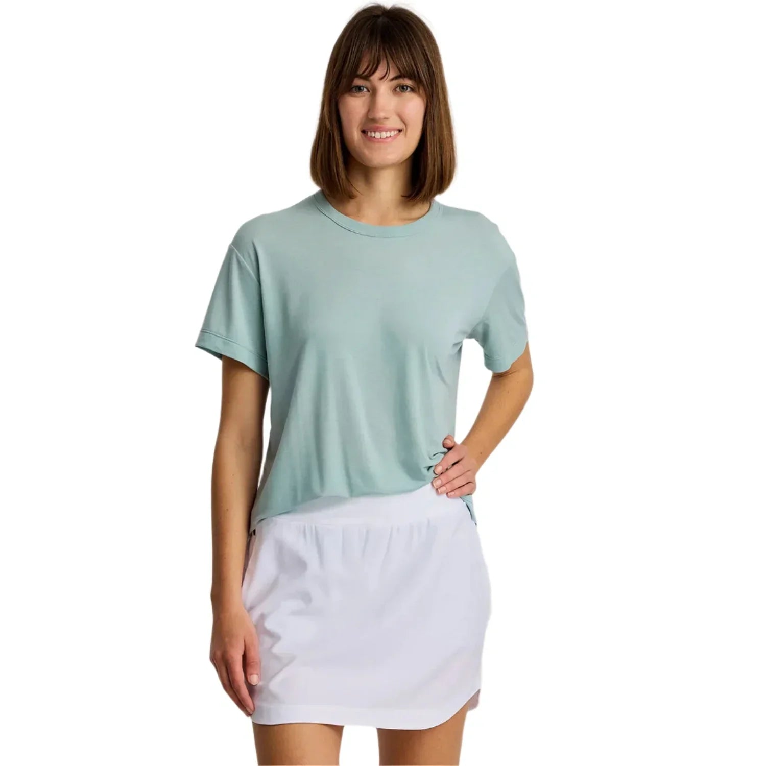 Free Fly Apparel 02. WOMENS APPAREL - WOMENS SS SHIRTS - WOMENS SS CASUAL Women's Elevate Lightweight Tee OCEAN MIST