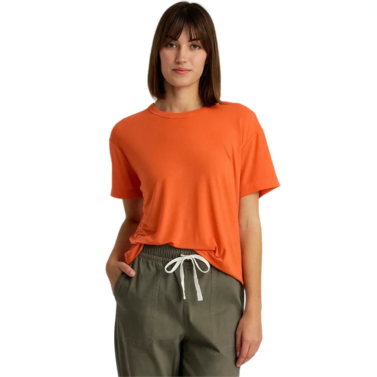 Free Fly Apparel 02. WOMENS APPAREL - WOMENS SS SHIRTS - WOMENS SS CASUAL Women's Elevate Lightweight Tee TIGERLILY