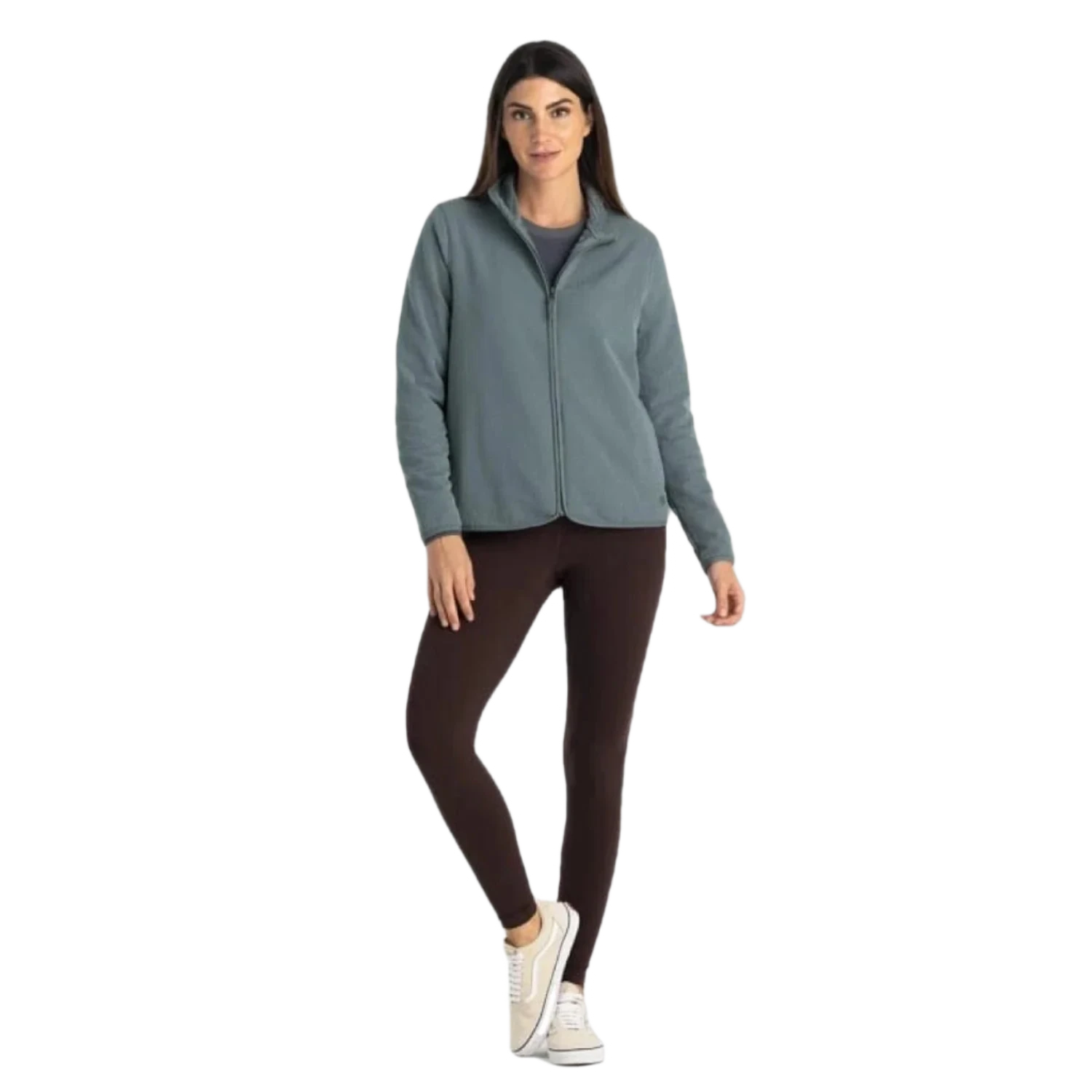 Free Fly Apparel 02. WOMENS APPAREL - WOMENS JACKETS - WOMENS JACKETS FLEECE Women's Gridback Fleece Jacket STORMY SEA