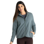 Free Fly Apparel 02. WOMENS APPAREL - WOMENS JACKETS - WOMENS JACKETS FLEECE Women's Gridback Fleece Jacket STORMY SEA