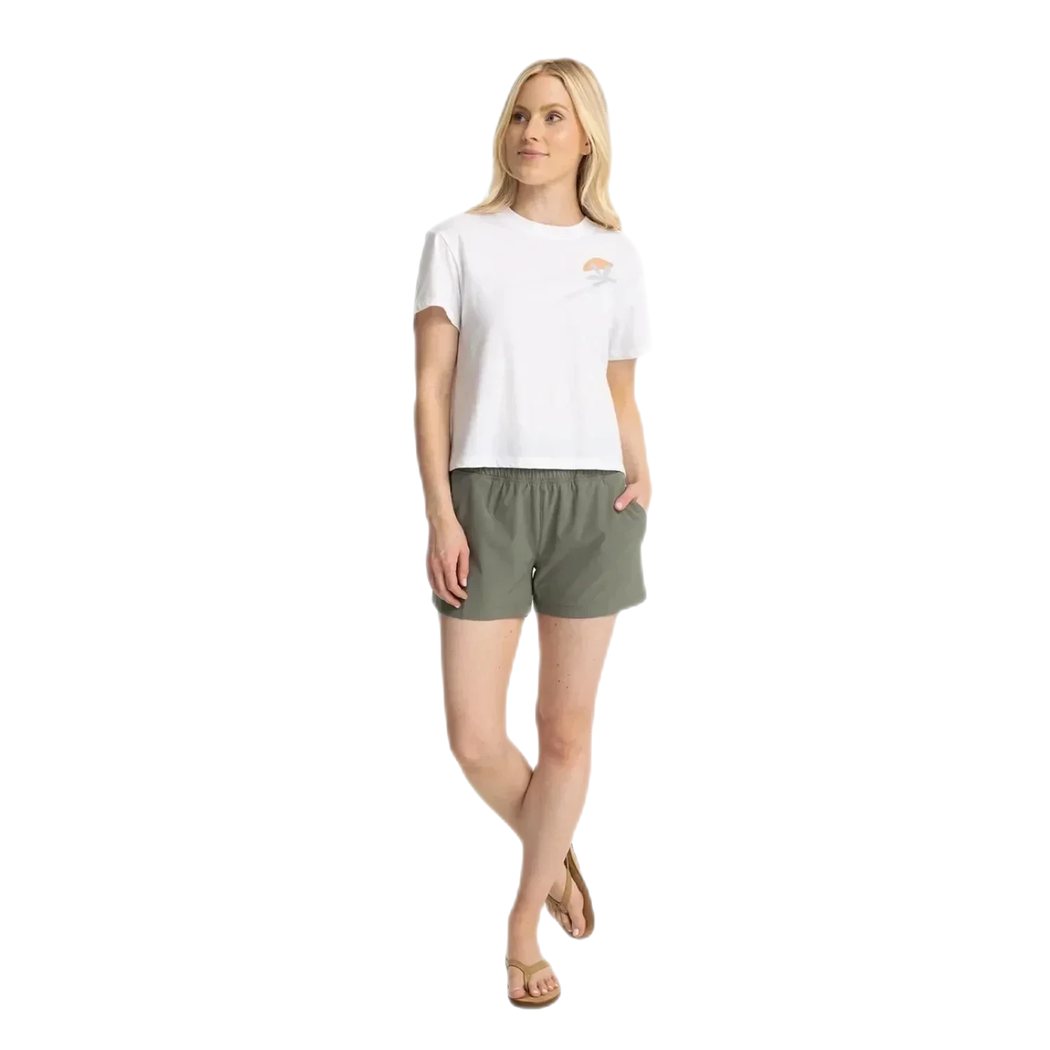 Free Fly Apparel 02. WOMENS APPAREL - WOMENS SHORTS - WOMENS SHORTS ACTIVE Women's Pull-On Breeze Short AGAVE GREEN