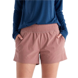 Free Fly Apparel 02. WOMENS APPAREL - WOMENS SHORTS - WOMENS SHORTS ACTIVE Women's Pull-On Breeze Short LIGHT SANGRIA