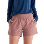 Free Fly Apparel 02. WOMENS APPAREL - WOMENS SHORTS - WOMENS SHORTS ACTIVE Women's Pull-On Breeze Short LIGHT SANGRIA