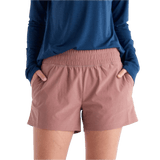 Free Fly Apparel 02. WOMENS APPAREL - WOMENS SHORTS - WOMENS SHORTS ACTIVE Women's Pull-On Breeze Short LIGHT SANGRIA