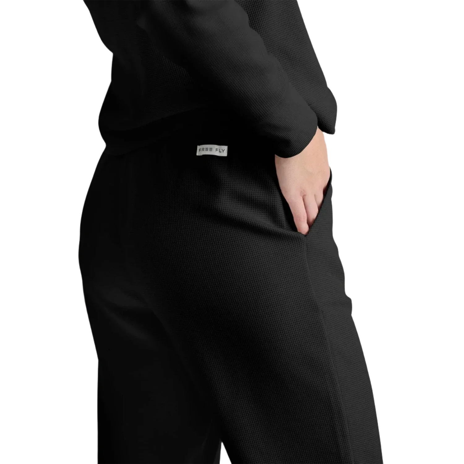 Free Fly Apparel 02. WOMENS APPAREL - WOMENS PANTS - WOMENS PANTS ACTIVE Women's Waffle Jogger BLACK SAND