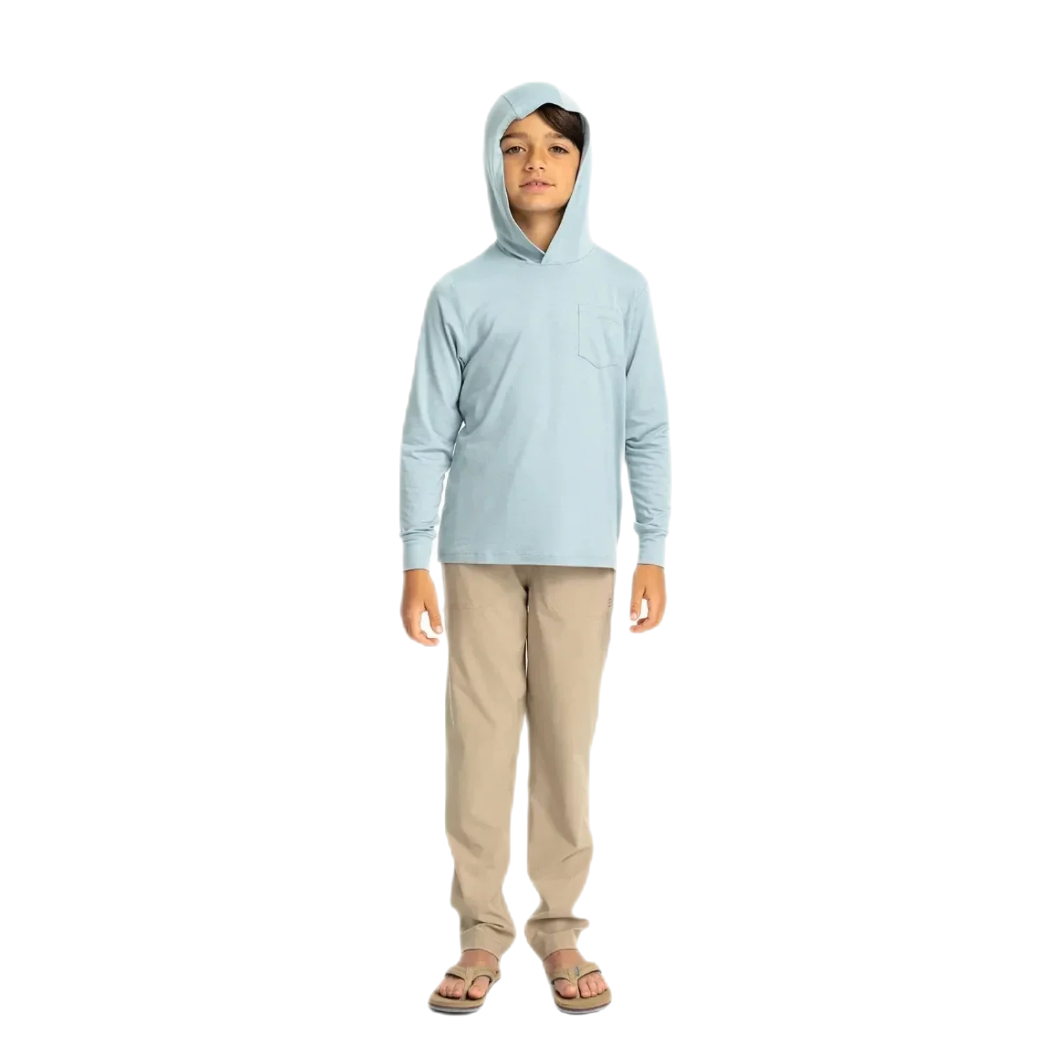 Free Fly Apparel 03. KIDS|BABY - KIDS - KIDS TOPS Youth Bamboo Shade Hoodie OCEAN MIST